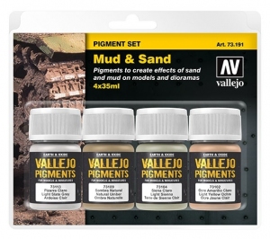 VALLEJO 73191 Zestaw 4 pigmenty - 35 ml. Mud & Sand