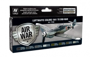 VALLEJO 71166 Zestaw Air War 8 farb - Luftwaffe Colors 1941 To End-War
