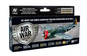VALLEJO 71182 Zestaw Air War 8 farb - US Army Air Corps European Theater Op. (ETO) WWII