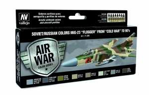 Vallejo 71606 Zestaw Air War 8 farb - Soviet / Russian colors Mig-23 Flogger from 70 to 90
