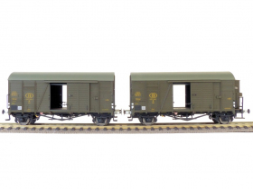 Exact-Train EX20128 Zestaw 2 wagonów towarowych krytych Oppeln (Bremserhaus) 3325106, 3327212, NMBS, Ep. III