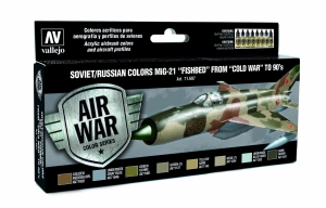 VALLEJO 71607 Zestaw Air War 8 farb - Soviet / Russian colors Mig-21 