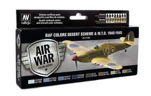VALLEJO 71163 Zestaw Air War 8 farb - WWII RAF Desert