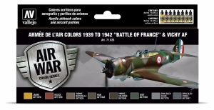 VALLEJO 71626 Zestaw Air War 8 farb - Armée De L'air Colors 1939-1942 Battle of France & Vichy AF
