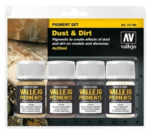 VALLEJO 73190 Zestaw 4 pigmenty - 35 ml. Dust & Dirt