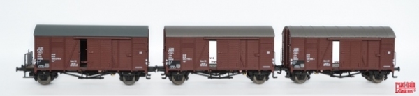 Exact-Train EX20111 Zestaw 3 wagonów towarowych krytych Oppeln Glms, DB, Ep. IV