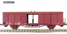 Exaxct-Train EX20566 DR Hbs-u [2301] Mannschaftswagen mit Ofen mit Bremserbühne, 11 Sicken, Epoche IV/V (zu öffnende Türen)