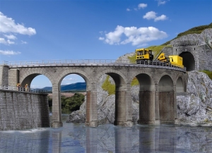 KIBRI 39725 H0 Kamienny most kolejowy jednotorowy - łuk