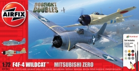 Airfix A50184 Gift Set - Grumman F-4F4 Wildcat & Mitsubishi Zero Dogfight Double - 1:72