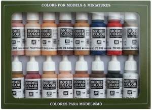 VALLEJO 70125 Model Color Zestaw 16 farb - Face & Skin Tones