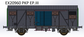 Exaxct-Train EX20960 Wagon towarowy kryty Kdd brązowy, PKP, Ep. III