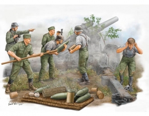 TRUMPETER 00425 Figurki - Niemieccy artylerzyści, obsługa haubicy polowej s.FH 18 - 1:35
