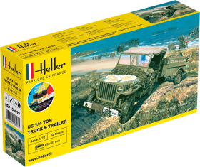 HELLER 56997 Starter Set - Jeep Willys z przyczepką - 1:72
