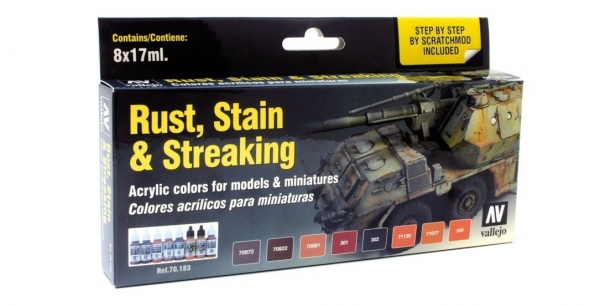 VALLEJO 70183 Model Color Zestaw 8 farb - Rust, Stain & Streaking by Scratchmod