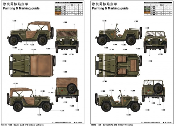 TRUMPETER 02346 Samochód terenowy GAZ-67B - 1:35