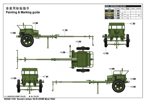 TRUMPETER 02345 Soviet Limber 52-R-353M Mod.1942 - 1:35