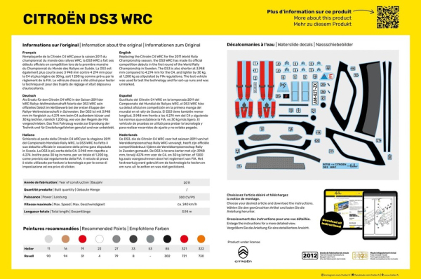 HELLER 56758 Starter Set - Citroen DS3 WRC - 1:24