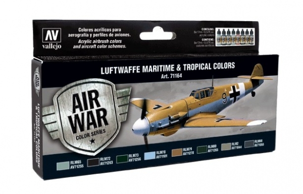 VALLEJO 71164 Zestaw Air War 8 farb - Luftwaffe Maritime And Tropical Colors