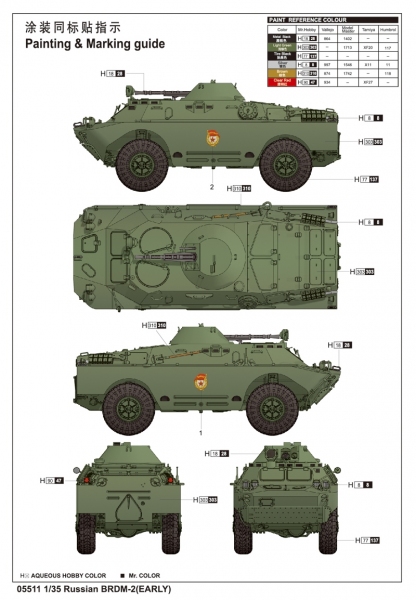 TRUMPETER 05511 Opancerzony samochód rozpoznawczy BRDM-2 (EARLY) - 1:35