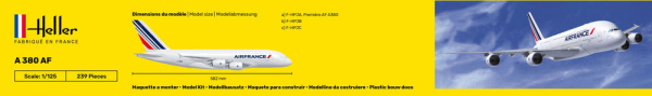 HELLER 56436 Starter Set - Airbus A-380 Air France - 1:125