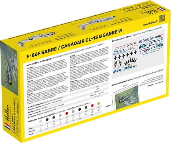 HELLER 80277 F-86F SABRE / CANADAIR CL-13 B SABRE VI - 1:72