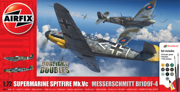 AIRFIX A50194 Gift Set - Supermarine Spitfire Mk.Vc vs Bf109F-4 Dogfight Double - 1:72