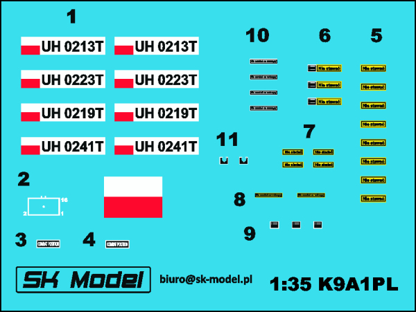 ACADEMY 13519 Armatohaubica K9FIN Moukari (polskie kalki) - 1:35