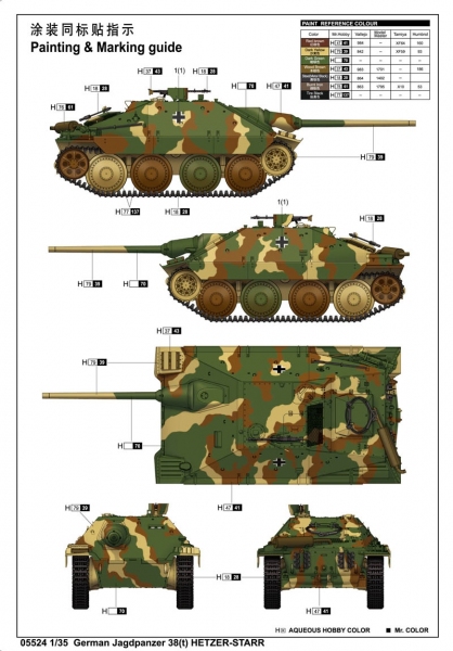 TRUMPETER 05524 Jagdpanzer 38(t) Hetzer Starr (Sd.Kfz 138/2) - 1:35