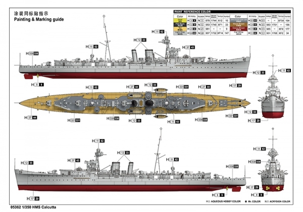 TRUMPETER 05362 HMS Calcutta - 1:350