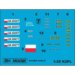 ACAD-KALK2 Polska kalkomania do czołgu K2PL - 1:35