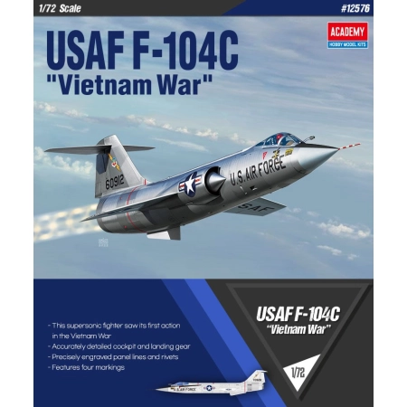 ACADEMY 12576 USAF F-104C Vietnam War - 1:72