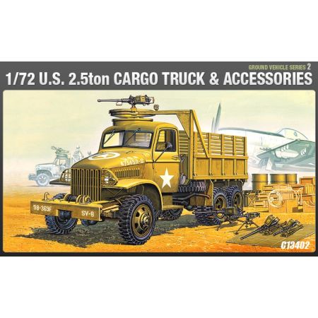 ACADEMY 13402 U.S. 2.5 Ton Cargo Truck & Accessories - 1:72