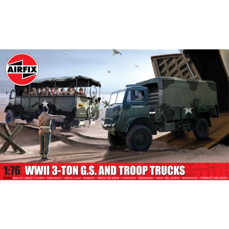 AIRFIX A03306A WWII 3-ton 4x4 General Service & Troop Trucks - 1:76 (Nowość 2025)