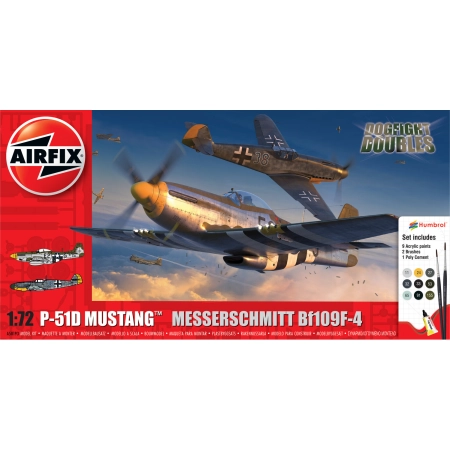 AIRFIX A50193 Gift Set - P-51D Mustang vs Bf109F-4 Dogfight Double - 1:72