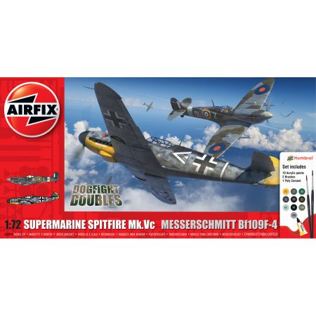 AIRFIX A50194 Gift Set - Supermarine Spitfire Mk.Vc vs Bf109F-4 Dogfight Double - 1:72