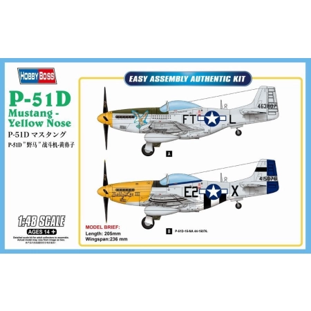 HOBBY BOSS 85808 P-51D Mustang - Yellow Nose 1:48