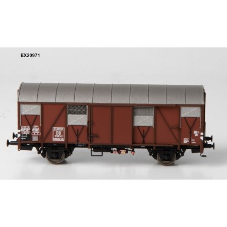 EXACT-TRAIN EX20971 Wagon towarowy Gmmhs 56 EUROP z klapami alu., Nr. 290141, DB, Ep. III