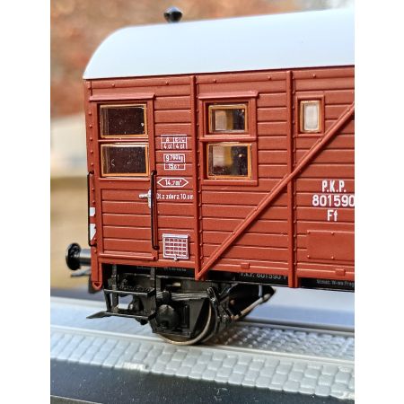 EXACT-TRAIN EX23725 Wagon towarowy Pwgs44 Bremen Ft 801590 (brązowy), PKP, Ep. III