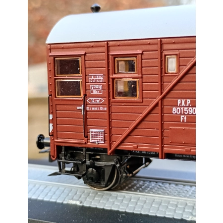 EXACT-TRAIN EX23725 Wagon towarowy Pwgs44 Bremen Ft 801590 (brązowy), PKP, Ep. III