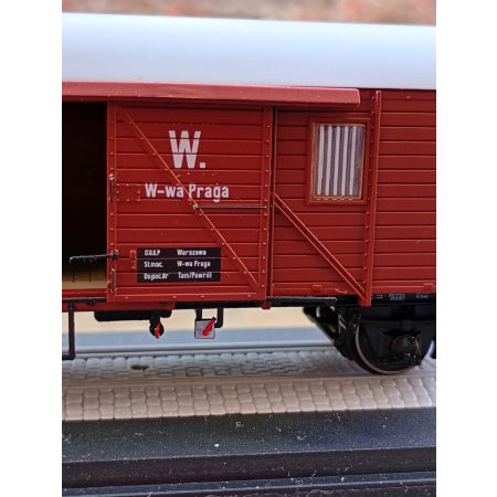EXACT-TRAIN EX23725 Wagon towarowy Pwgs44 Bremen Ft 801590 (brązowy), PKP, Ep. III