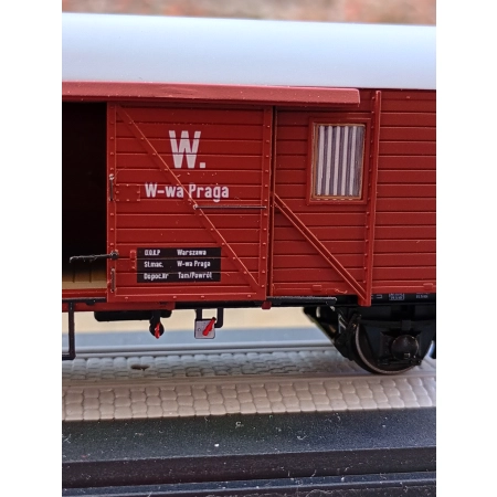 EXACT-TRAIN EX23725 Wagon towarowy Pwgs44 Bremen Ft 801590 (brązowy), PKP, Ep. III