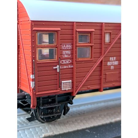 EXACT-TRAIN EX23725 Wagon towarowy Pwgs44 Bremen Ft 801590 (brązowy), PKP, Ep. III