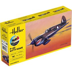HELLER 56266 Starter Set - P-40 Kitty Hawk - 1:72