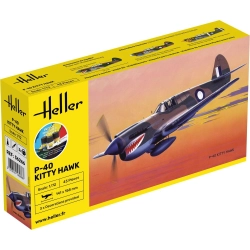 HELLER 56266 Starter Set - P-40 Kitty Hawk - 1:72
