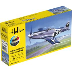 HELLER 56268 Starter Set - North American Mustang P-51 - 1:72