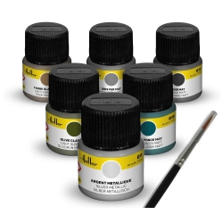 HELLER 9400 Acrylic Colour Set ”Military” 6 x 12 ml + Brush