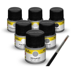 HELLER 9401 Acrylic Colour Set ”Civil Aircraft” 6 x 12 ml + Brush
