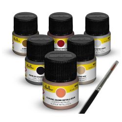 HELLER 9404 Acrylic Colour Set ”Oldtimer” 6 x 12 ml + Brush