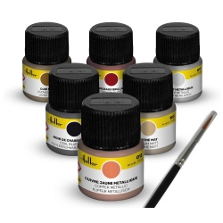 HELLER 9404 Acrylic Colour Set ”Oldtimer” 6 x 12 ml + Brush