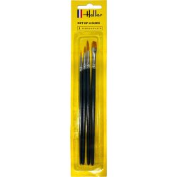HELLER 9901 Brush Set No. 3/0-3-6-10